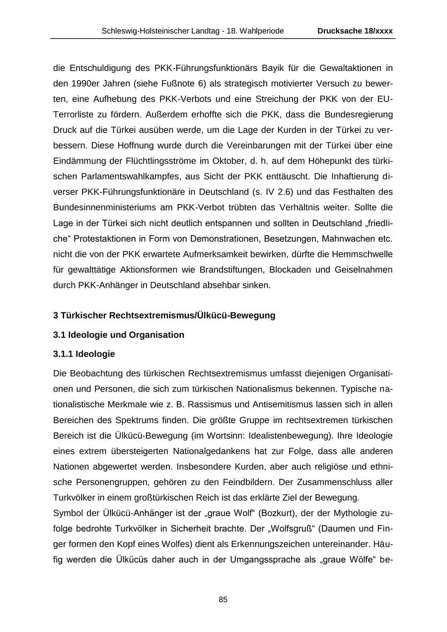 Seite 85 des Verfassungsschutzbericht 2015 Schleswig-Holstein