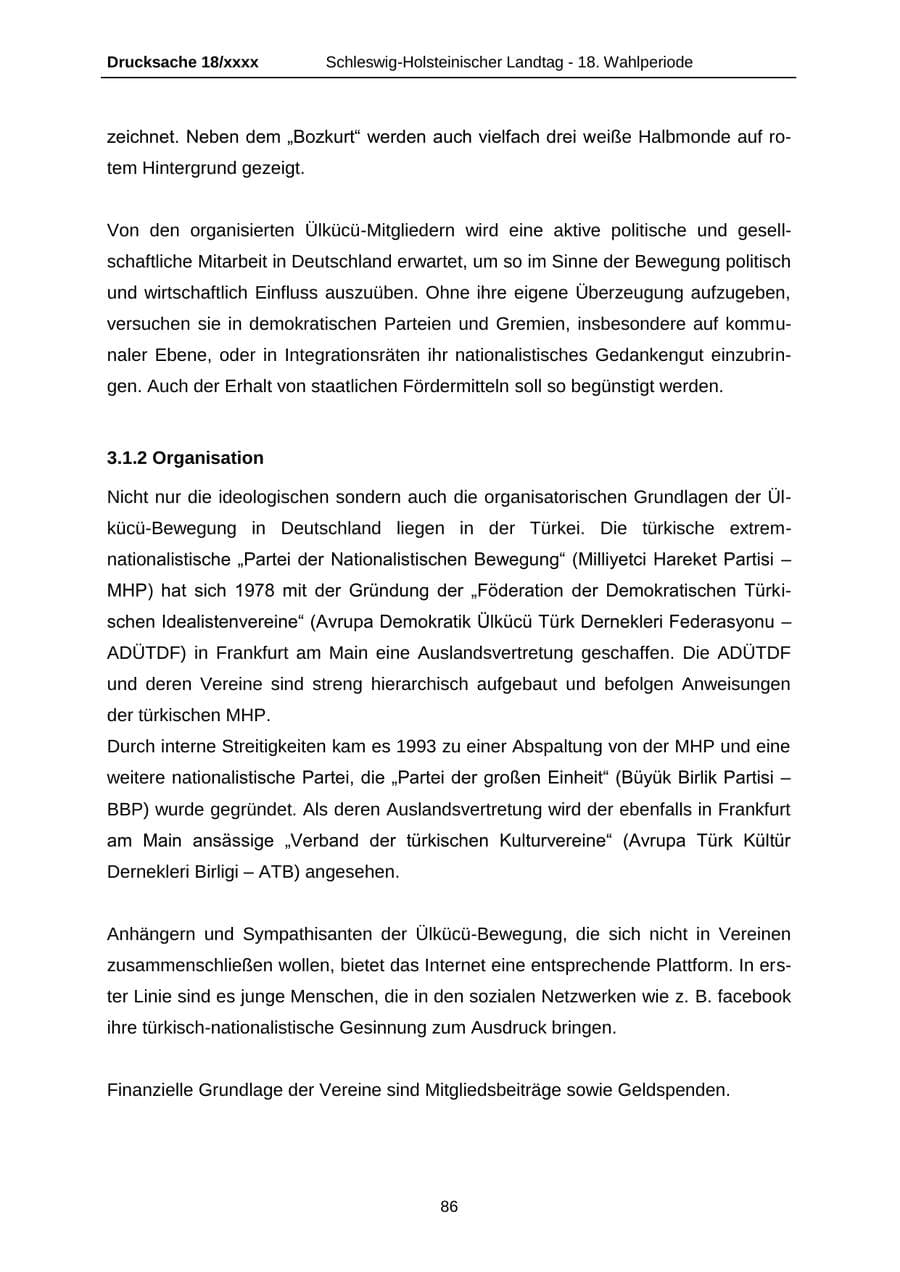Seite 86 des Verfassungsschutzbericht 2015 Schleswig-Holstein