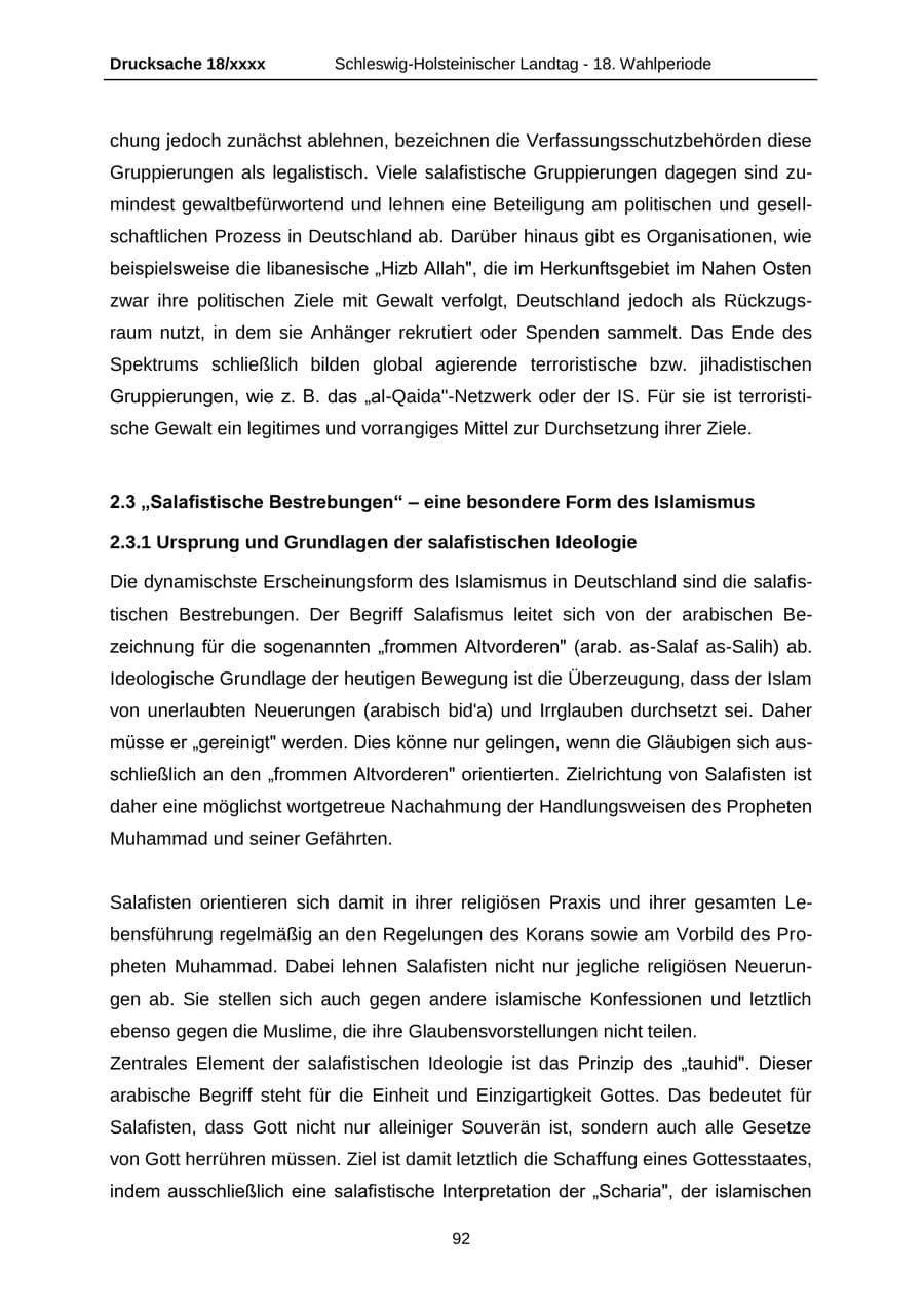 Seite 92 des Verfassungsschutzbericht 2015 Schleswig-Holstein