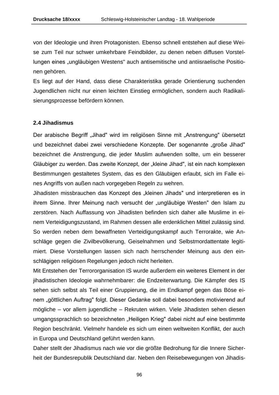Seite 96 des Verfassungsschutzbericht 2015 Schleswig-Holstein