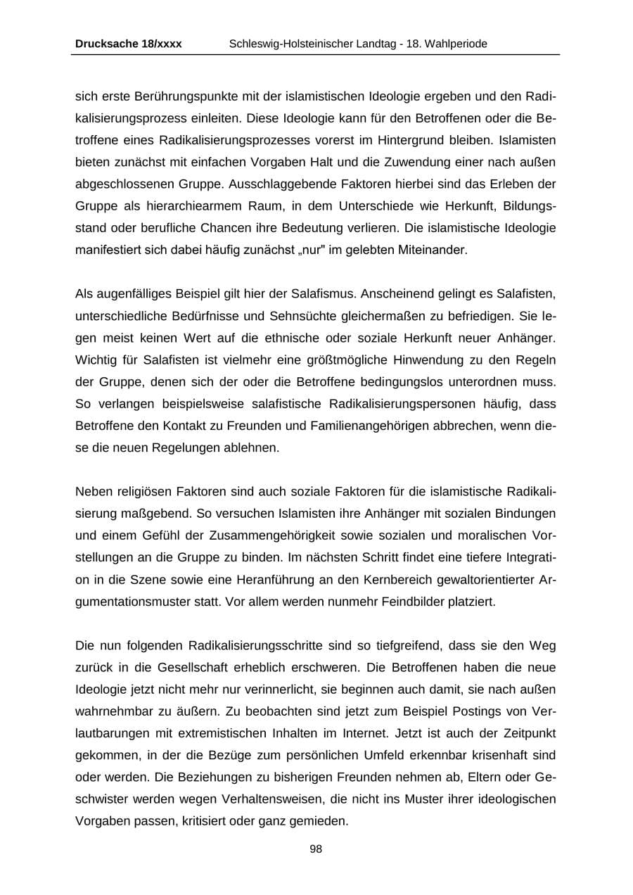 Seite 98 des Verfassungsschutzbericht 2015 Schleswig-Holstein