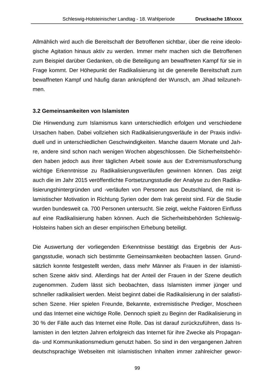 Seite 99 des Verfassungsschutzbericht 2015 Schleswig-Holstein