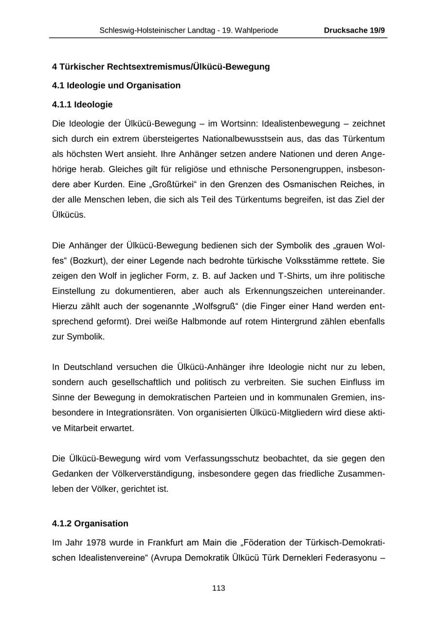 Seite 113 des Verfassungsschutzbericht 2016 Schleswig-Holstein