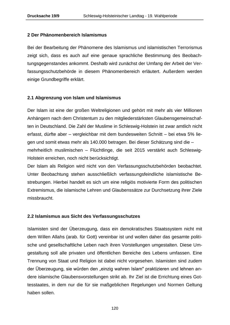 Seite 120 des Verfassungsschutzbericht 2016 Schleswig-Holstein