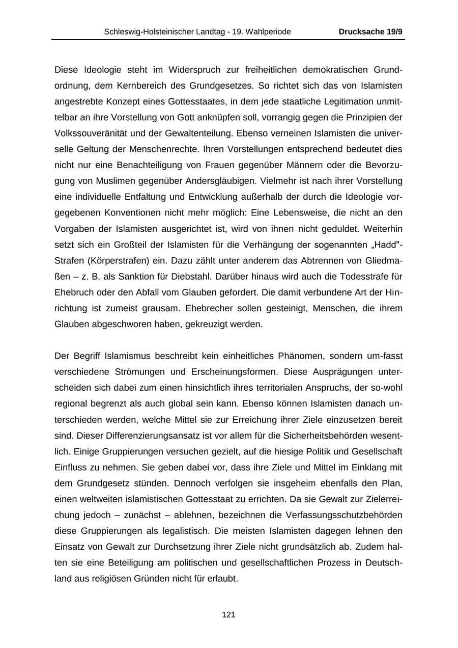 Seite 121 des Verfassungsschutzbericht 2016 Schleswig-Holstein