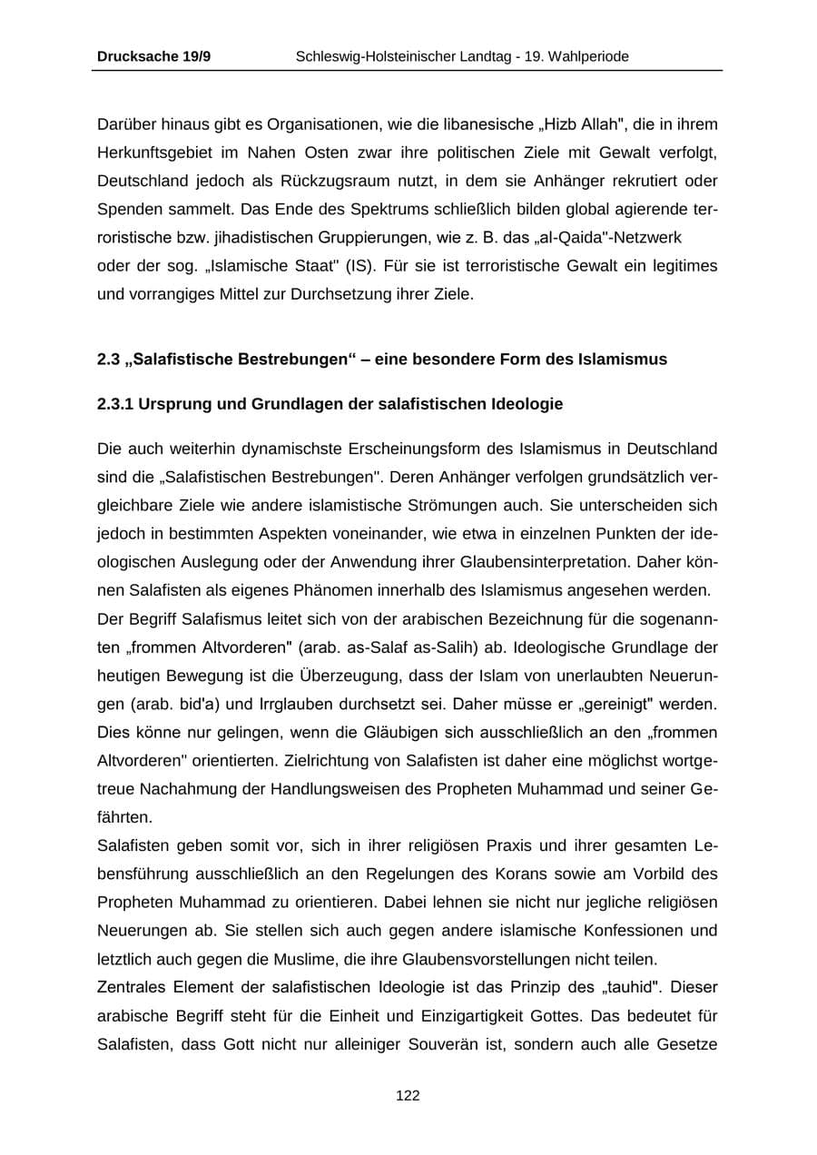 Seite 122 des Verfassungsschutzbericht 2016 Schleswig-Holstein
