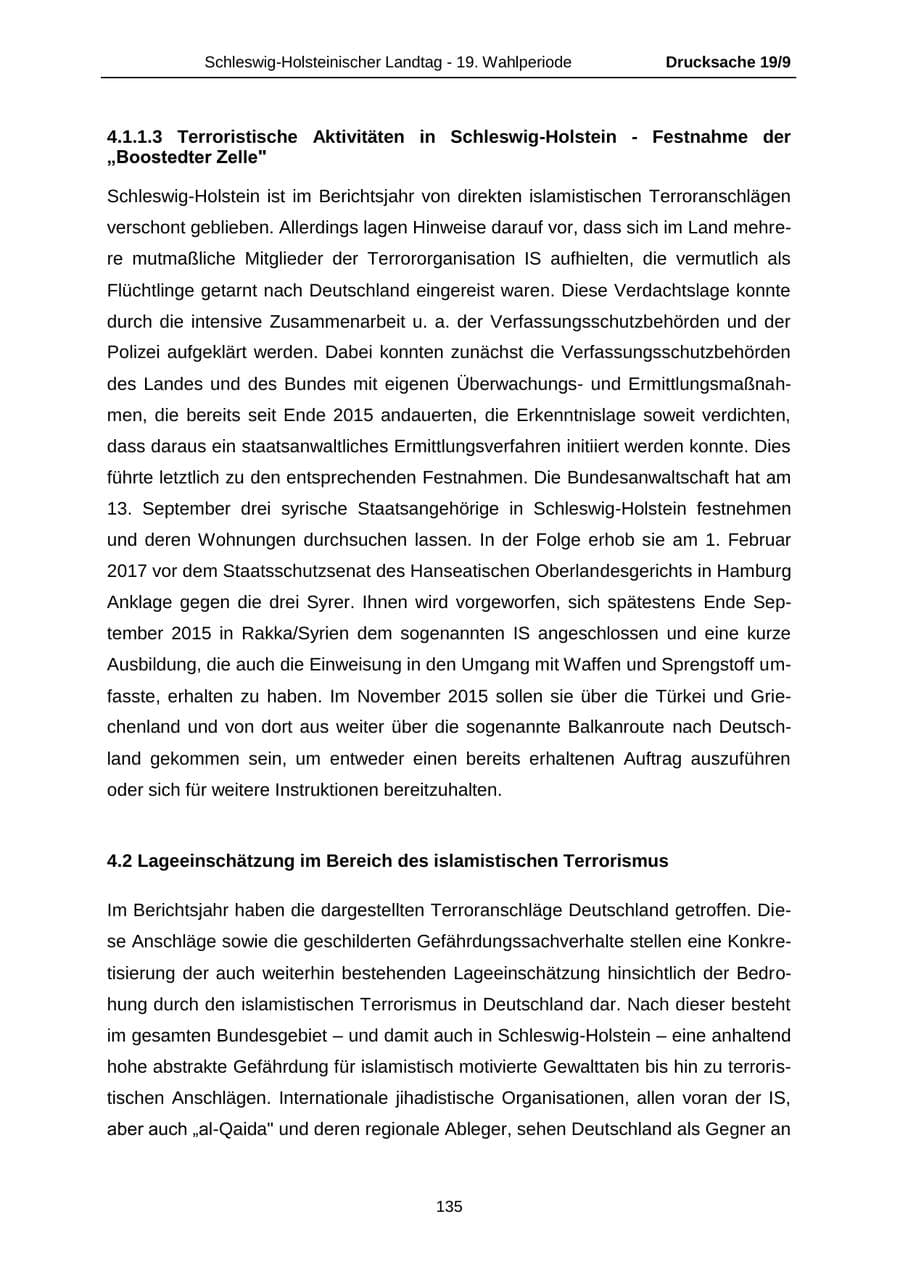 Seite 135 des Verfassungsschutzbericht 2016 Schleswig-Holstein