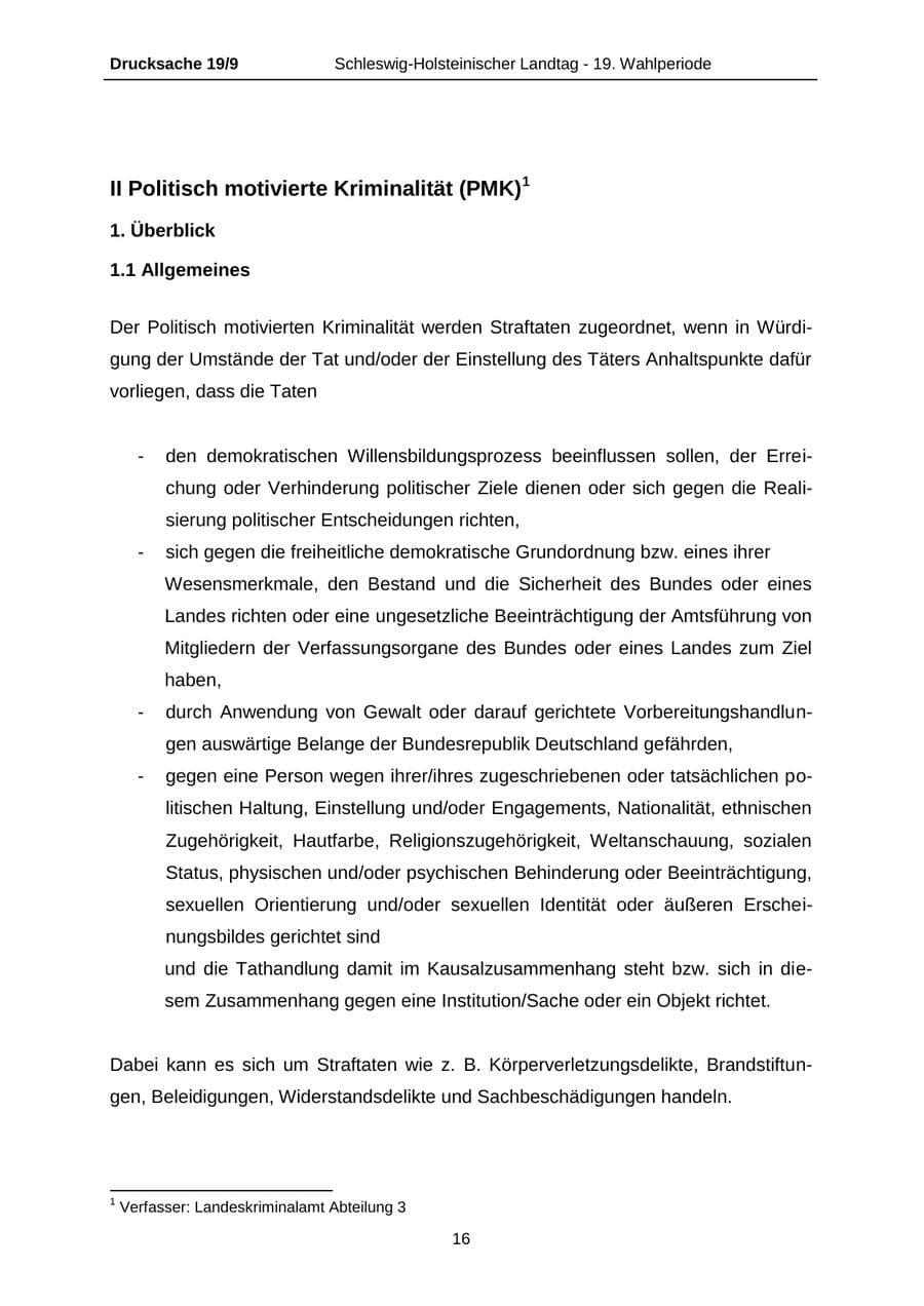 Seite 16 des Verfassungsschutzbericht 2016 Schleswig-Holstein