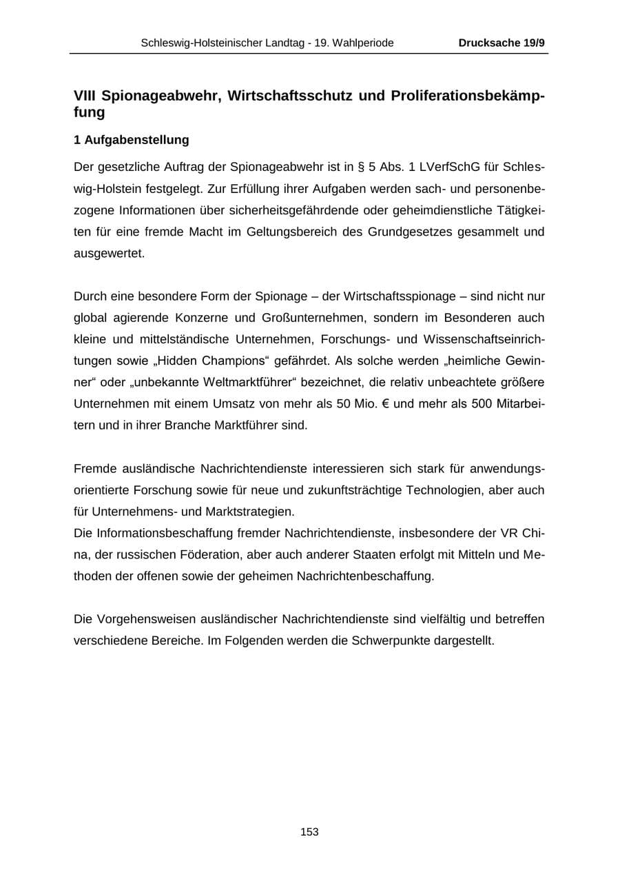 Seite 153 des Verfassungsschutzbericht 2016 Schleswig-Holstein
