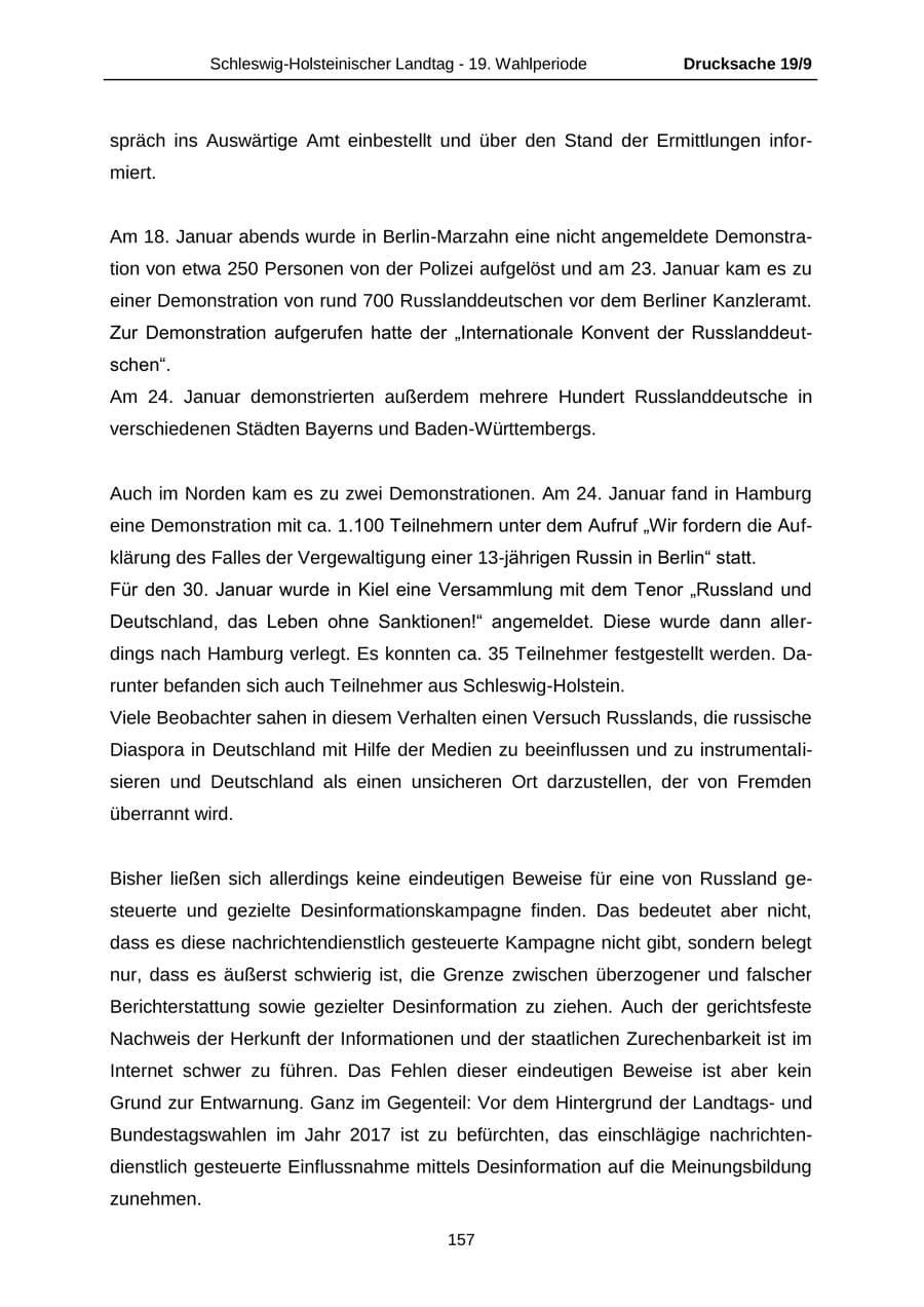 Seite 157 des Verfassungsschutzbericht 2016 Schleswig-Holstein