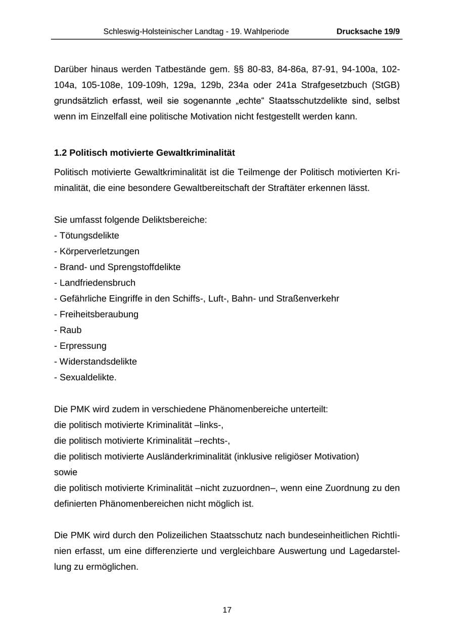 Seite 17 des Verfassungsschutzbericht 2016 Schleswig-Holstein