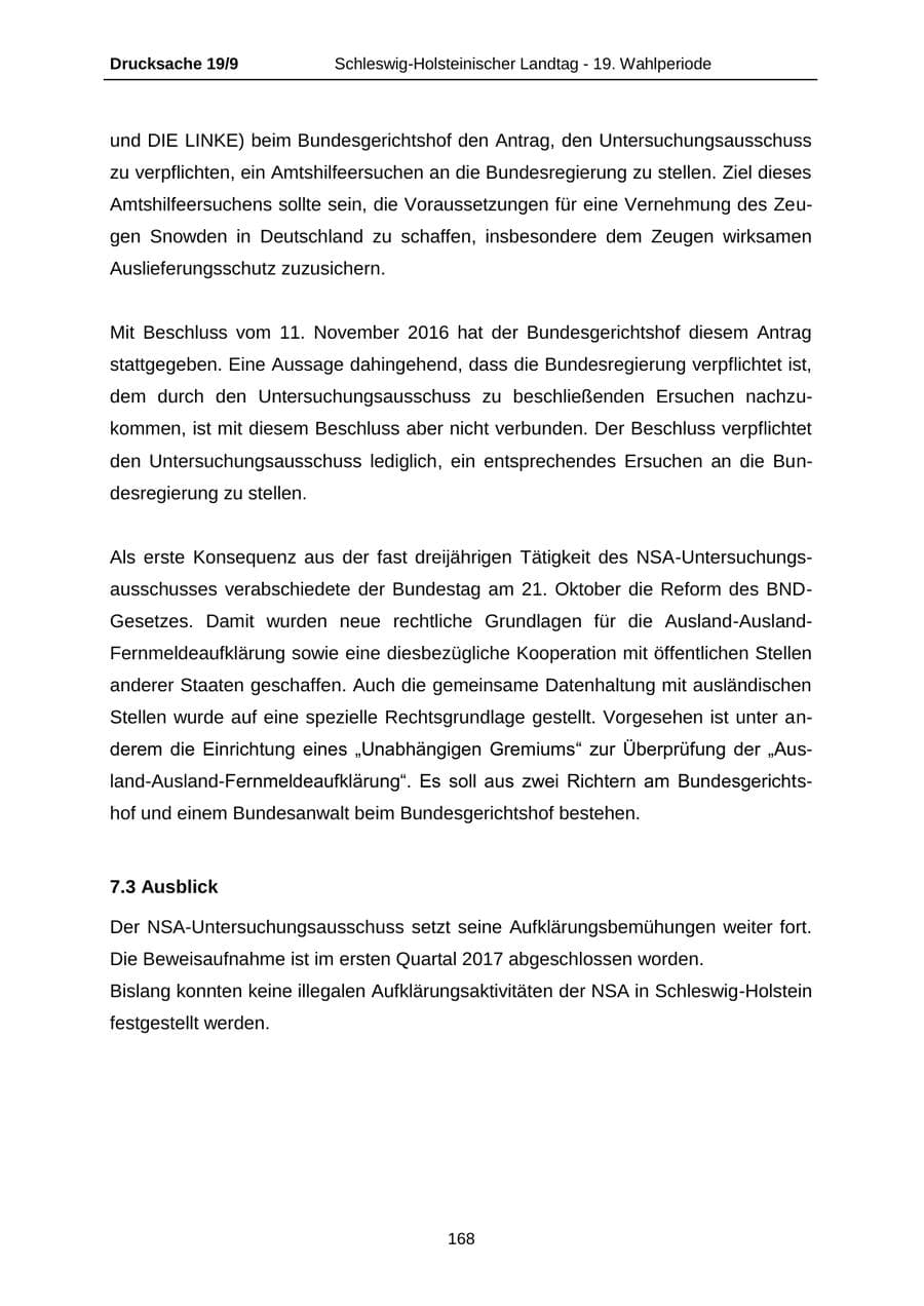Seite 168 des Verfassungsschutzbericht 2016 Schleswig-Holstein