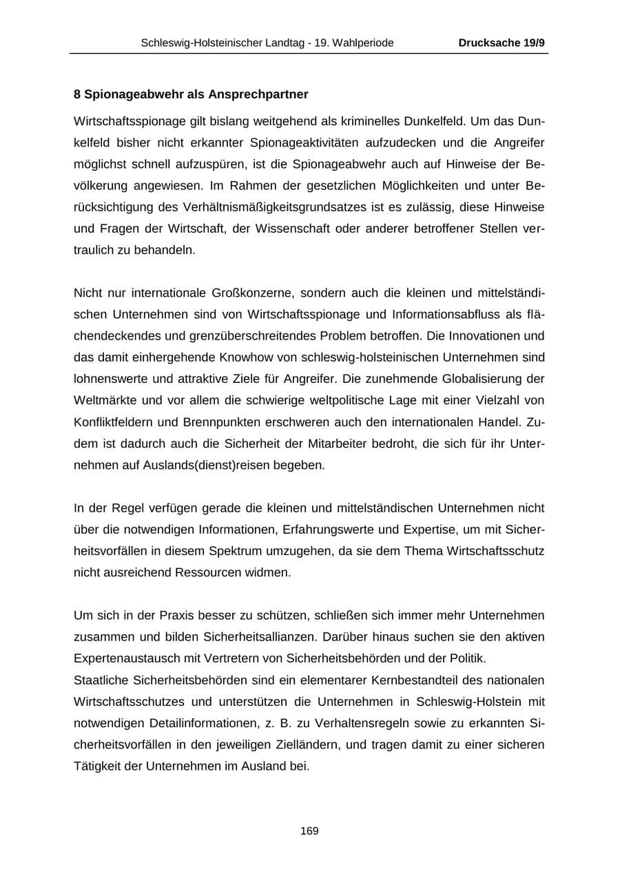 Seite 169 des Verfassungsschutzbericht 2016 Schleswig-Holstein