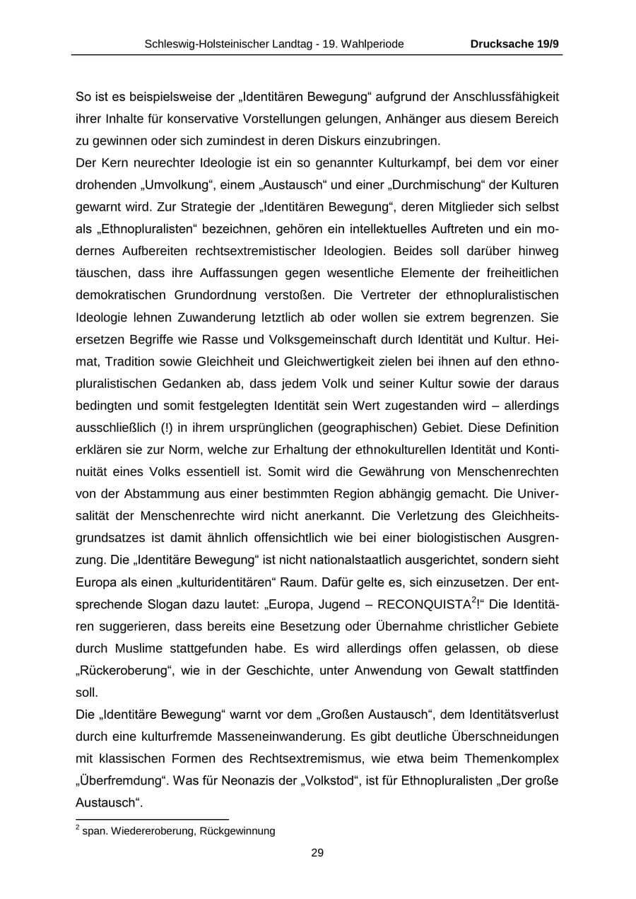 Seite 29 des Verfassungsschutzbericht 2016 Schleswig-Holstein