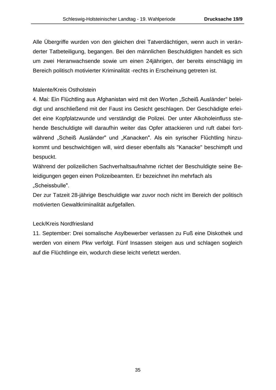 Seite 35 des Verfassungsschutzbericht 2016 Schleswig-Holstein