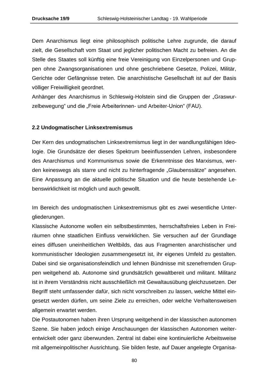 Seite 80 des Verfassungsschutzbericht 2016 Schleswig-Holstein