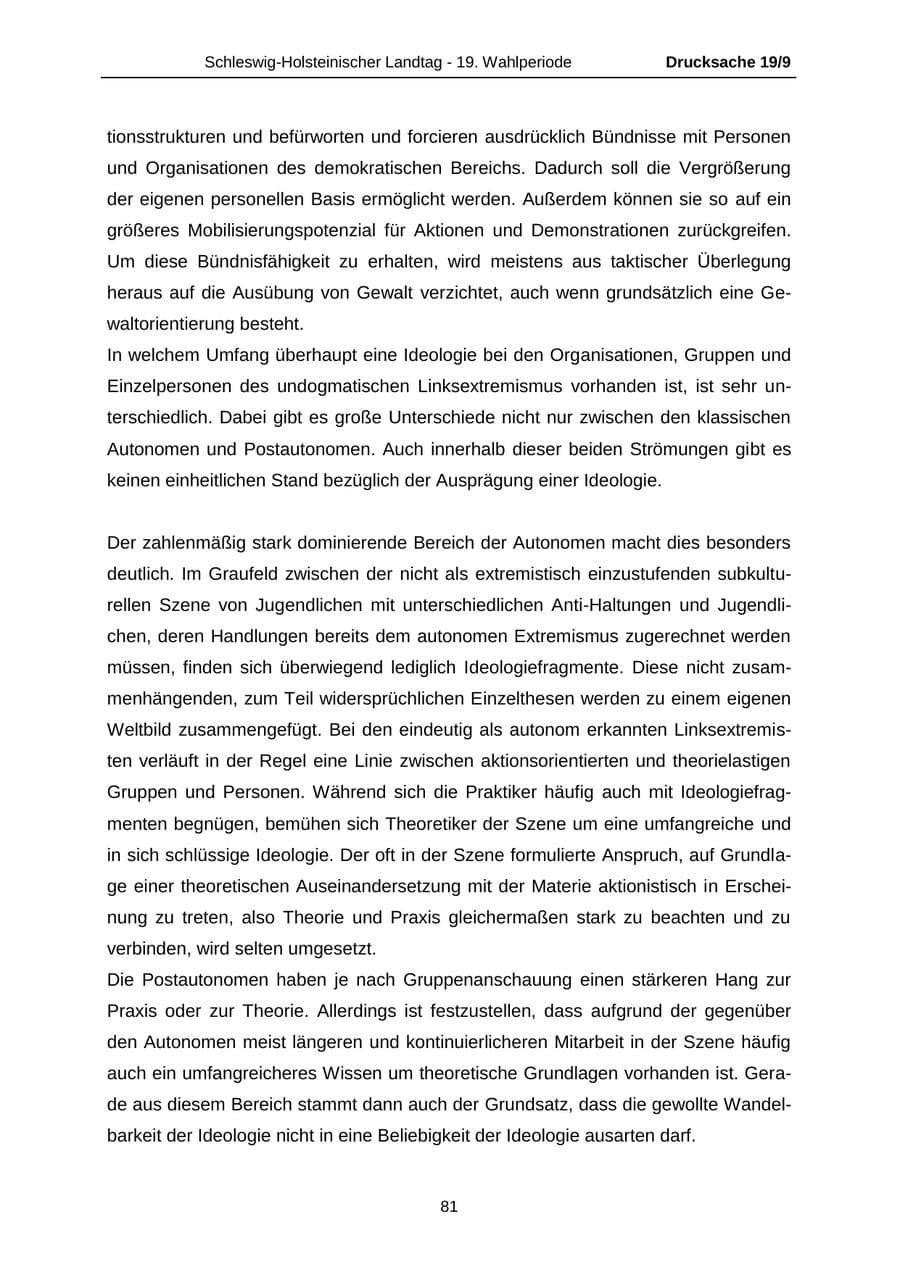 Seite 81 des Verfassungsschutzbericht 2016 Schleswig-Holstein