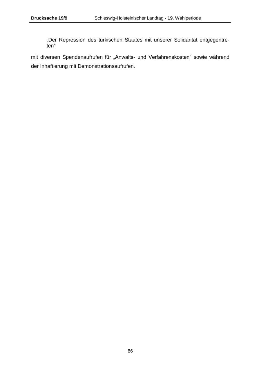 Seite 86 des Verfassungsschutzbericht 2016 Schleswig-Holstein