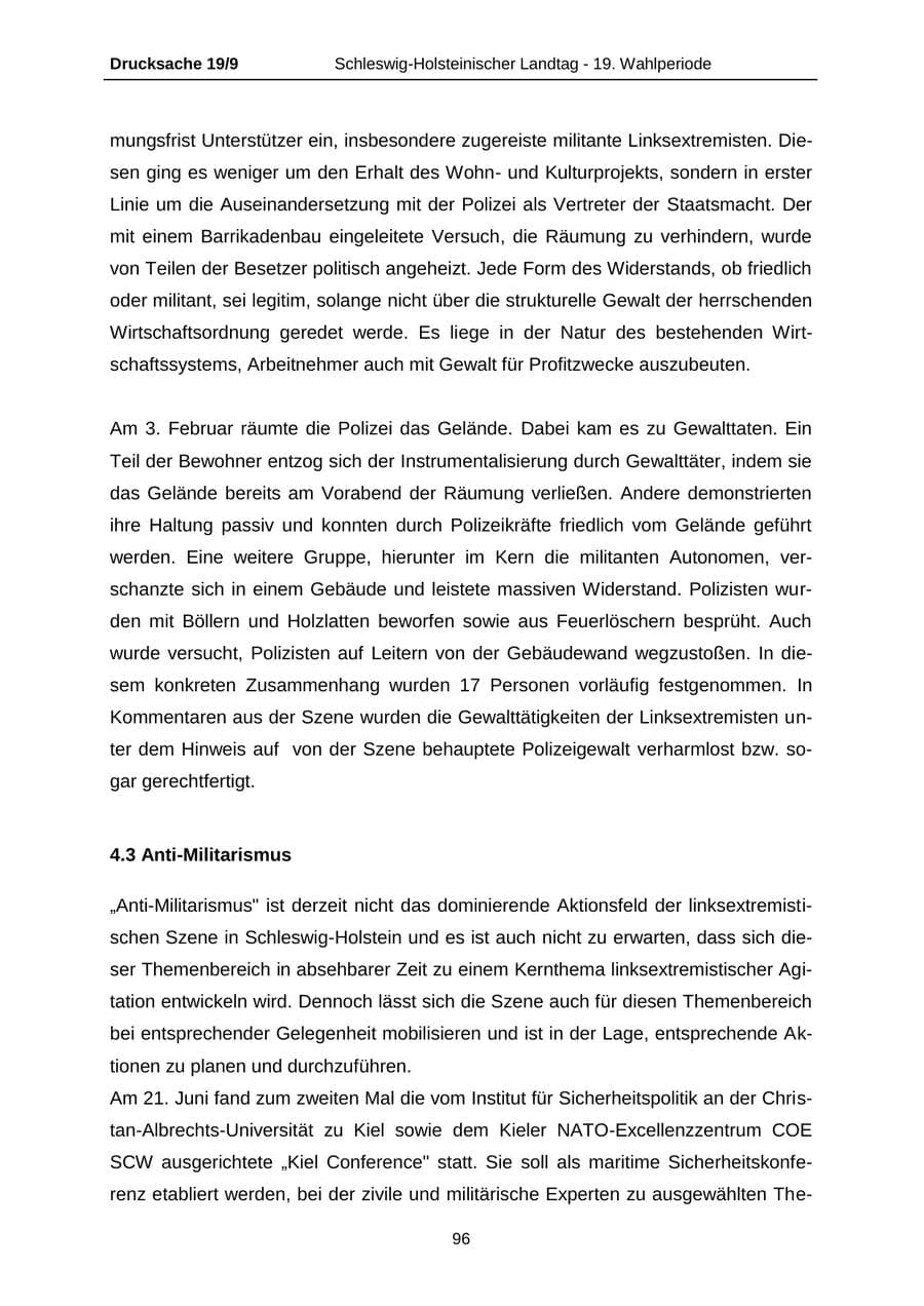 Seite 96 des Verfassungsschutzbericht 2016 Schleswig-Holstein