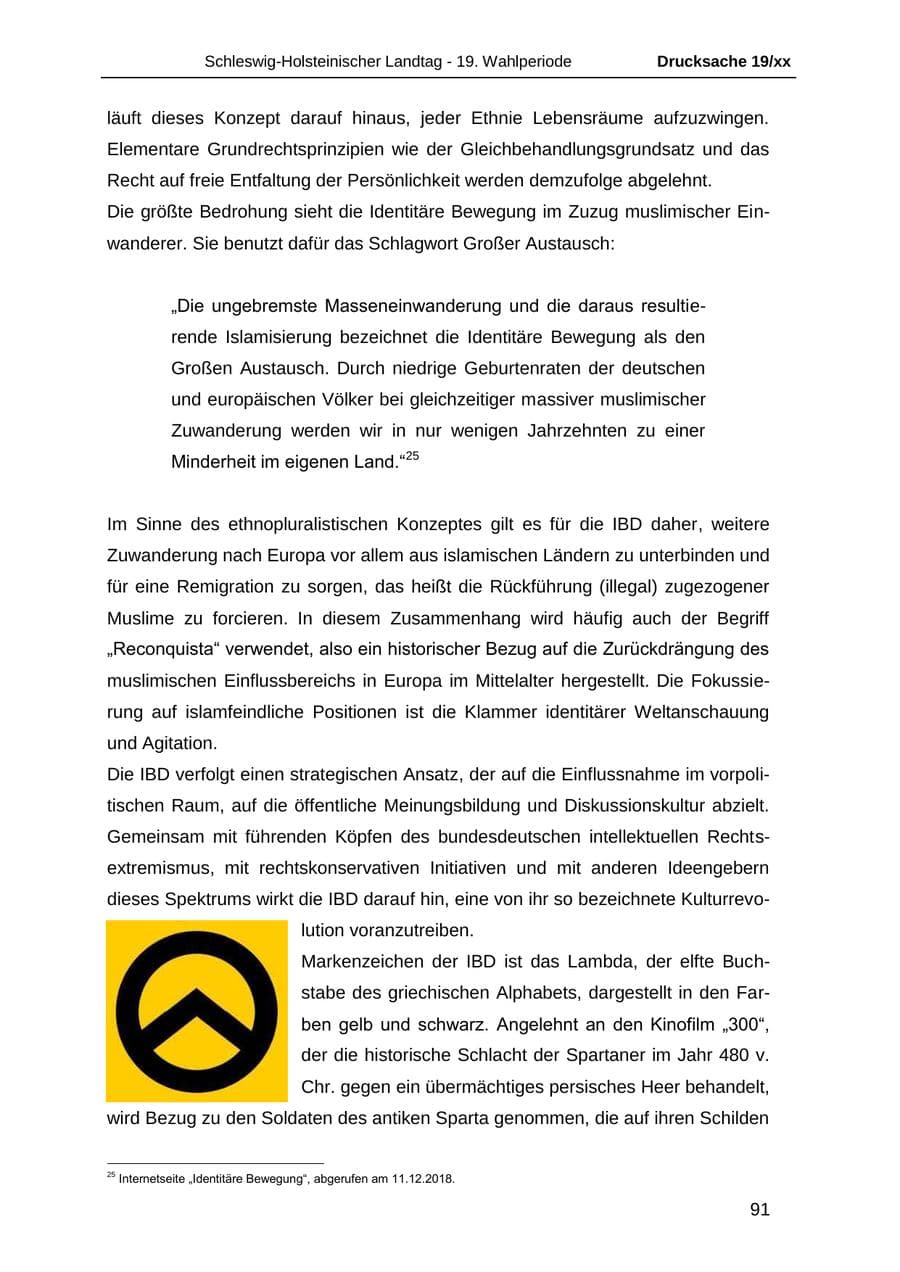 Seite 103 des Verfassungsschutzbericht 2018 Schleswig-Holstein