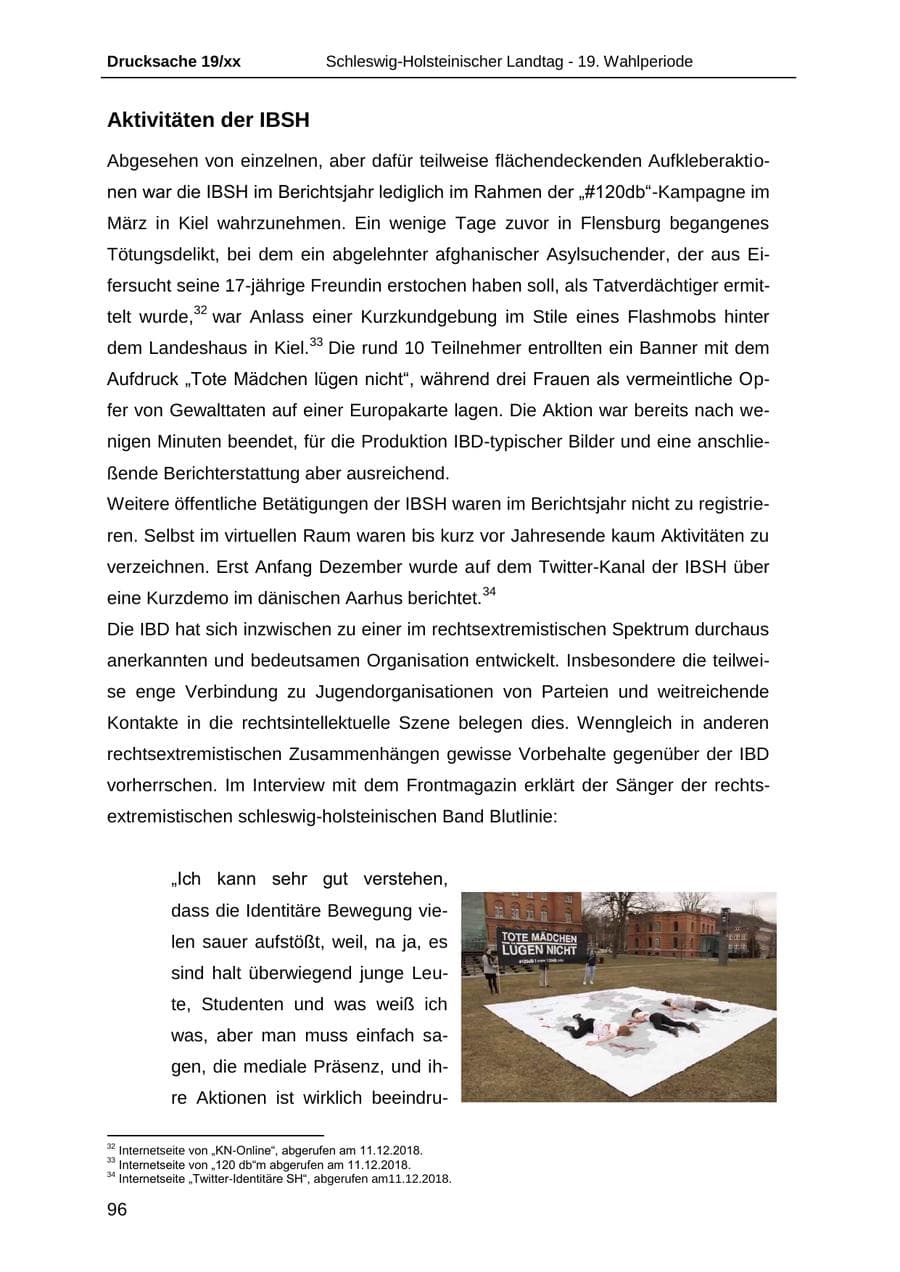 Seite 108 des Verfassungsschutzbericht 2018 Schleswig-Holstein