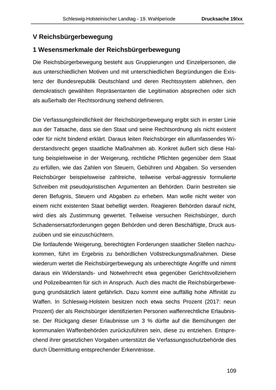 Seite 121 des Verfassungsschutzbericht 2018 Schleswig-Holstein