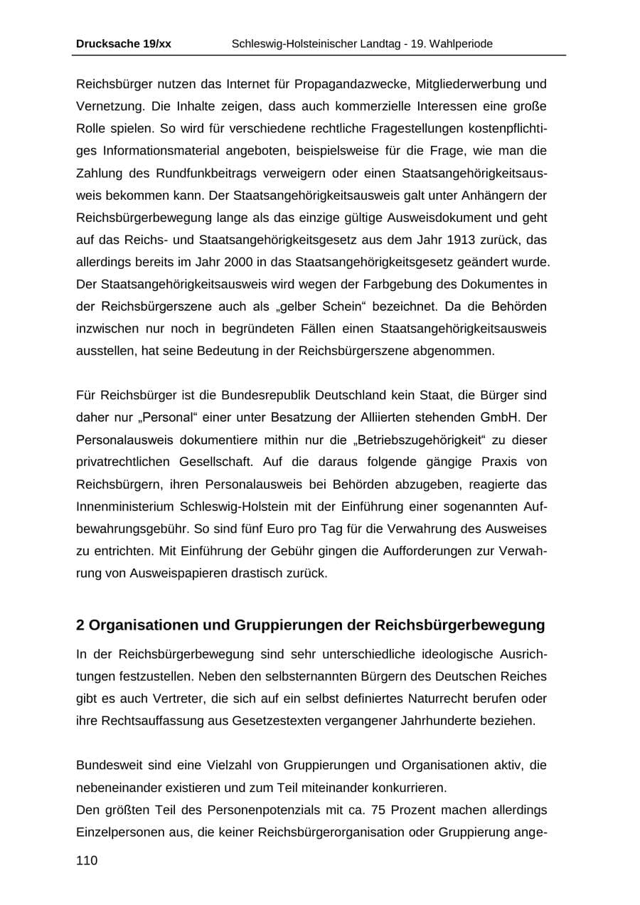 Seite 122 des Verfassungsschutzbericht 2018 Schleswig-Holstein