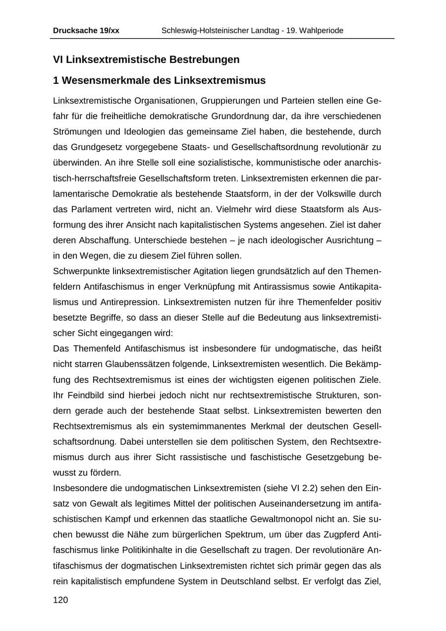 Seite 132 des Verfassungsschutzbericht 2018 Schleswig-Holstein