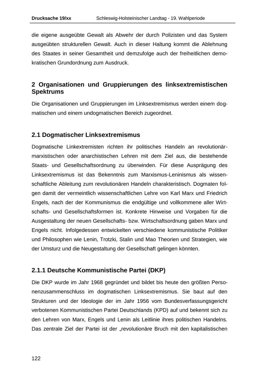 Seite 134 des Verfassungsschutzbericht 2018 Schleswig-Holstein