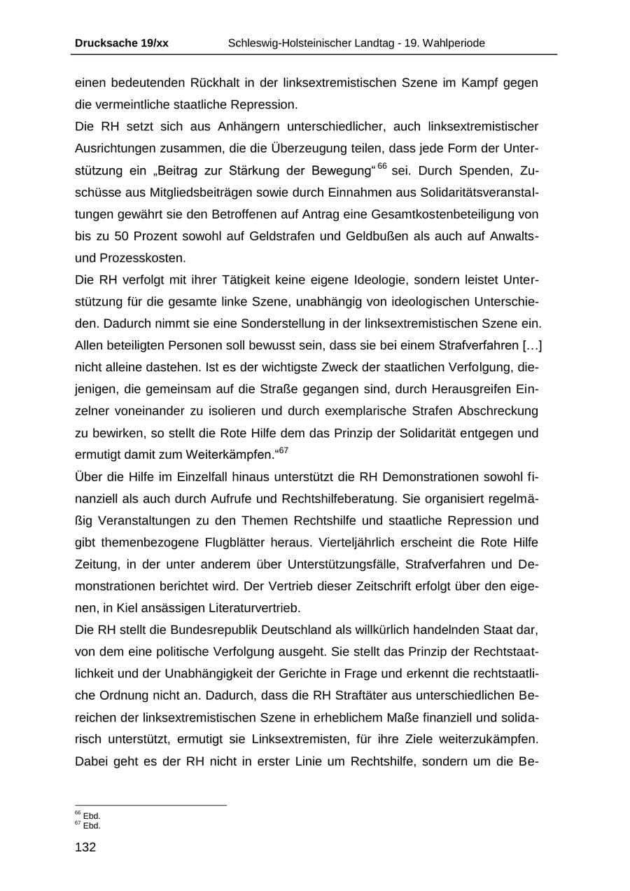 Seite 144 des Verfassungsschutzbericht 2018 Schleswig-Holstein