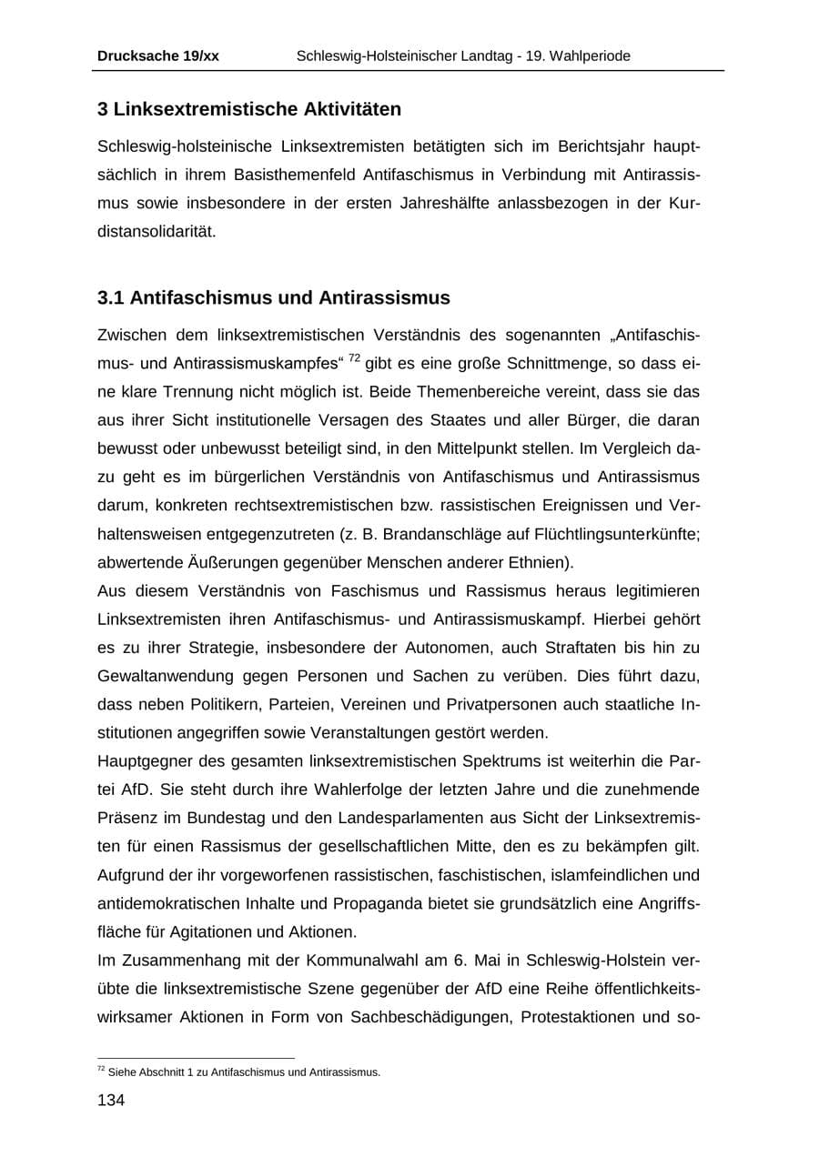 Seite 146 des Verfassungsschutzbericht 2018 Schleswig-Holstein