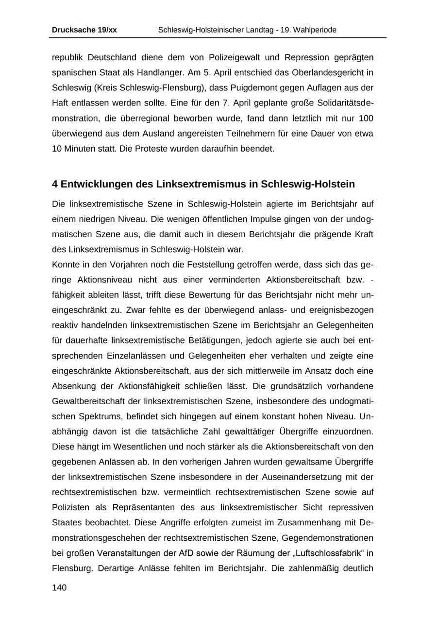 Seite 152 des Verfassungsschutzbericht 2018 Schleswig-Holstein