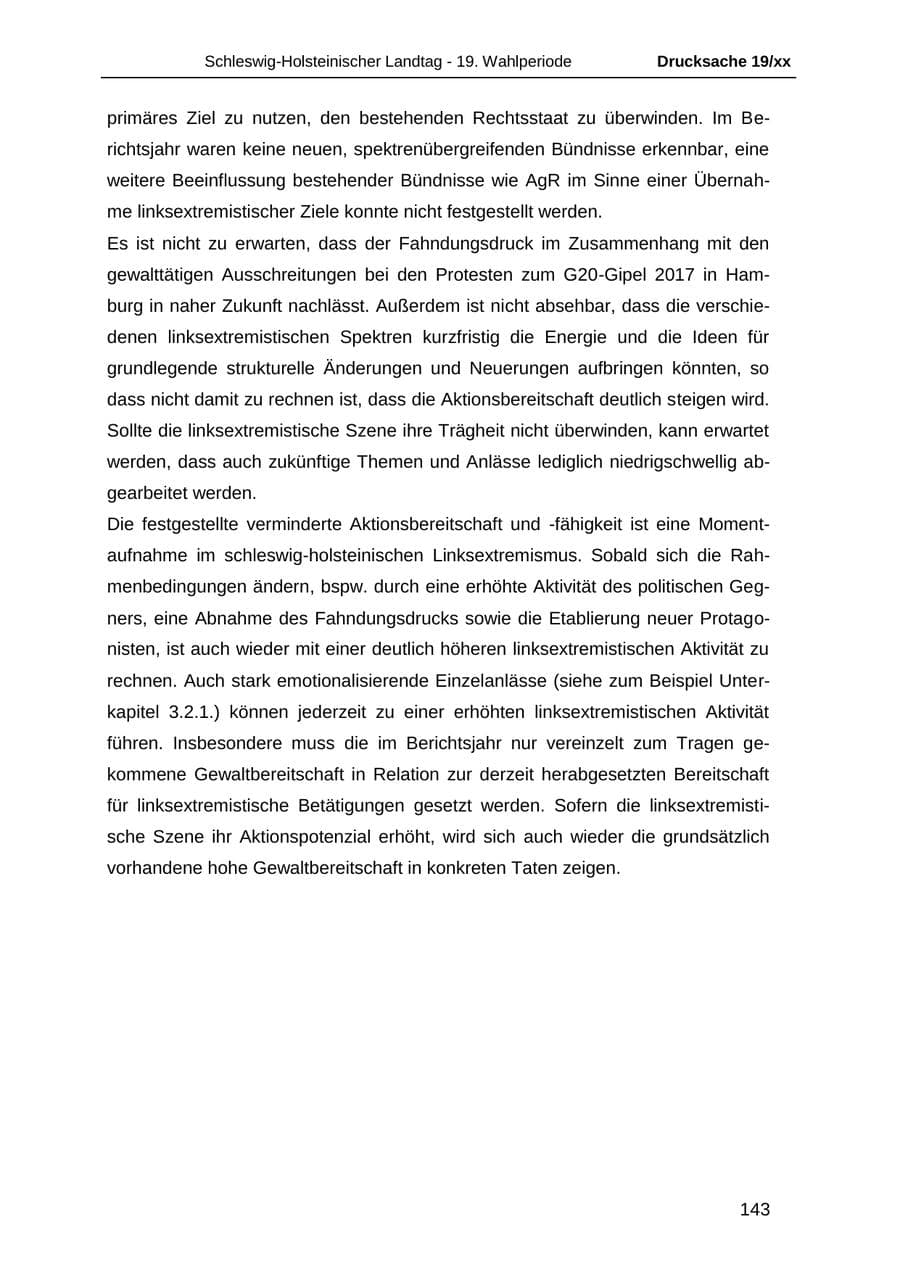 Seite 155 des Verfassungsschutzbericht 2018 Schleswig-Holstein