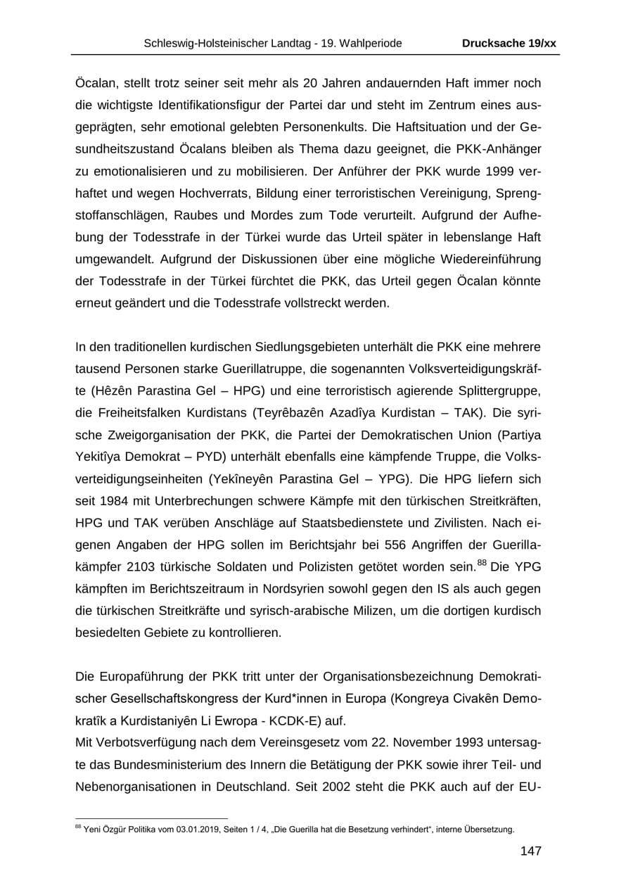 Seite 159 des Verfassungsschutzbericht 2018 Schleswig-Holstein