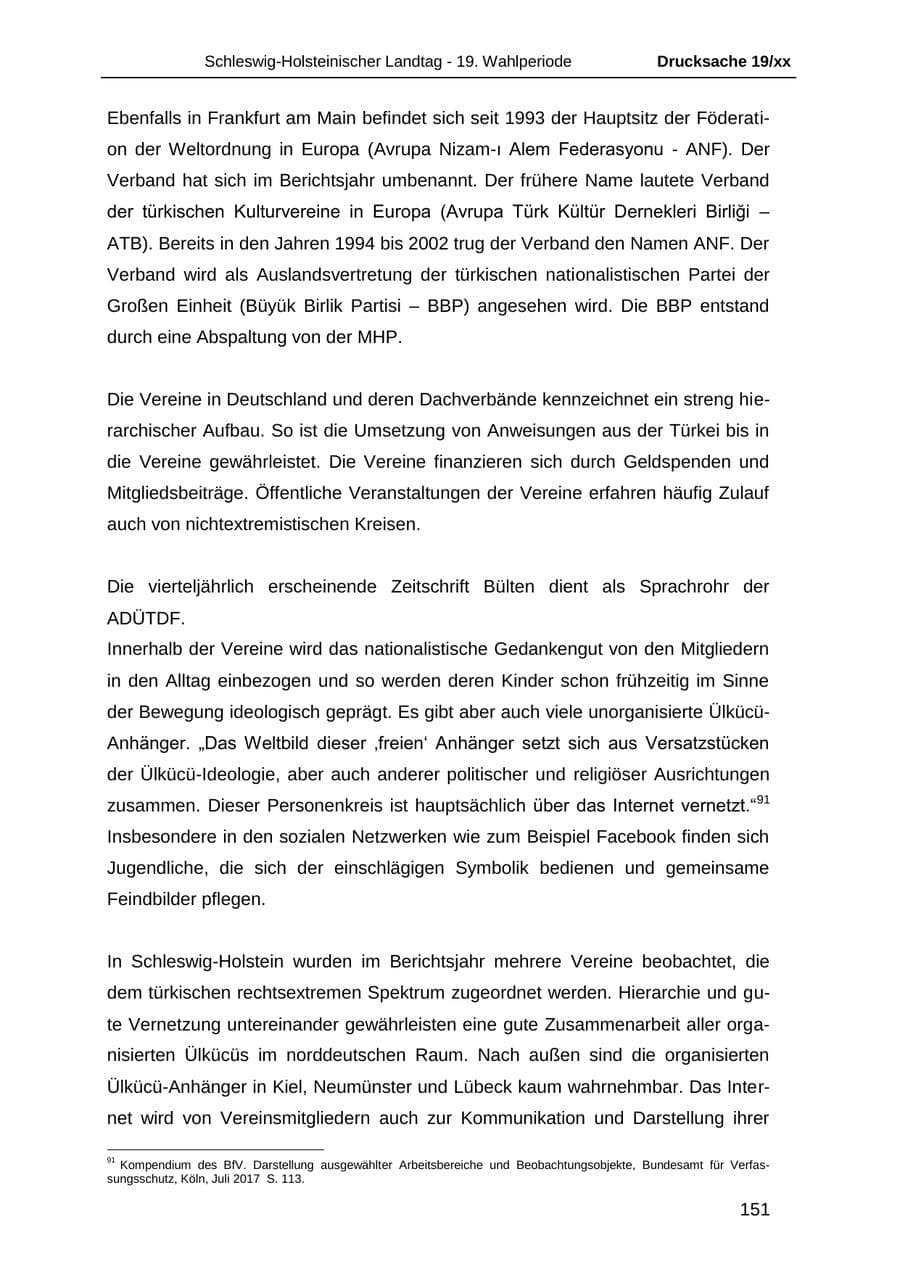 Seite 163 des Verfassungsschutzbericht 2018 Schleswig-Holstein