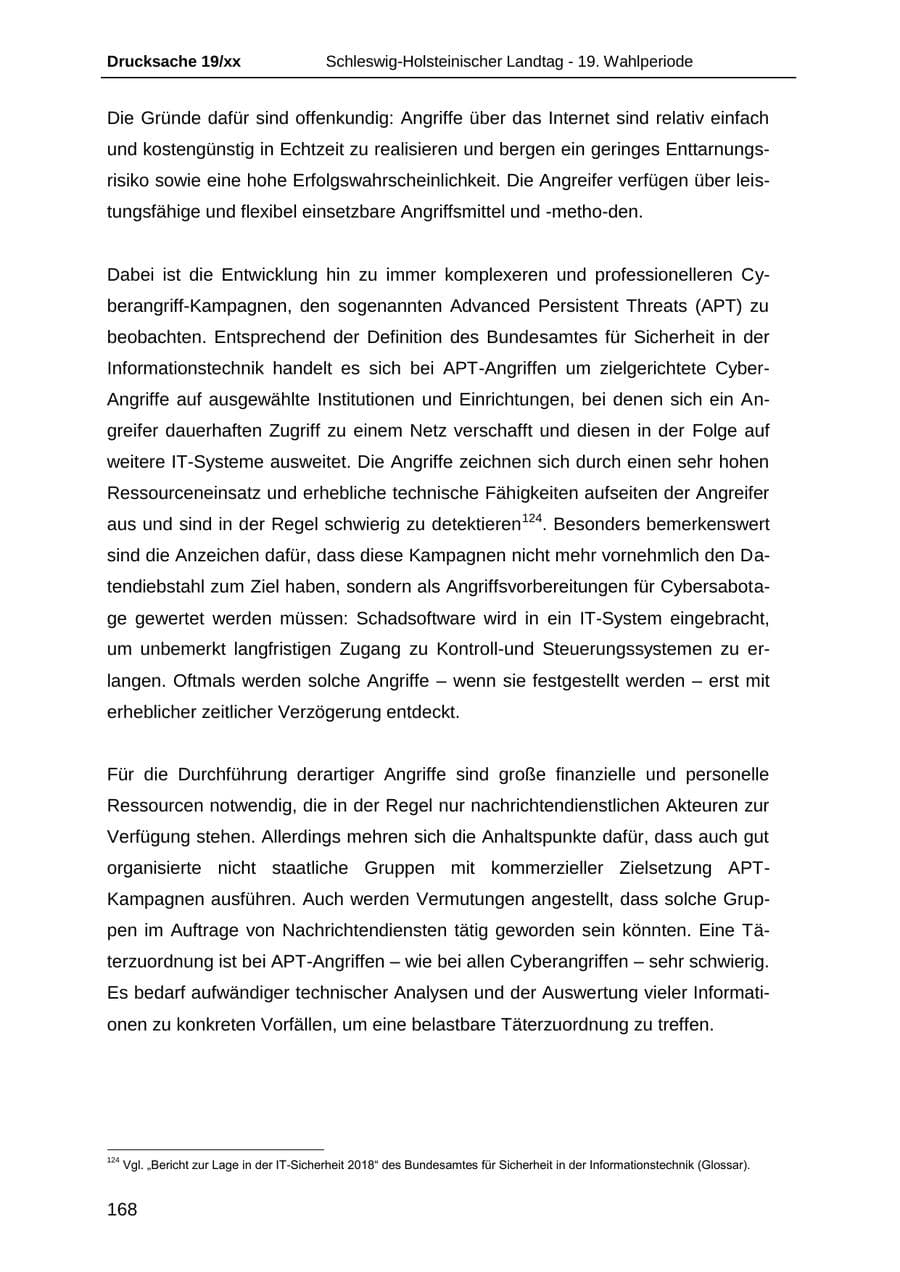 Seite 180 des Verfassungsschutzbericht 2018 Schleswig-Holstein