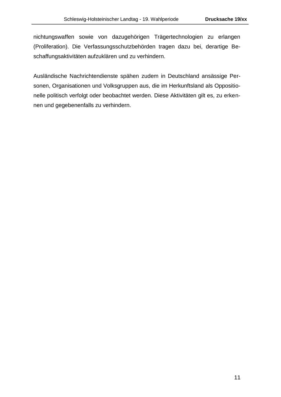 Seite 23 des Verfassungsschutzbericht 2018 Schleswig-Holstein
