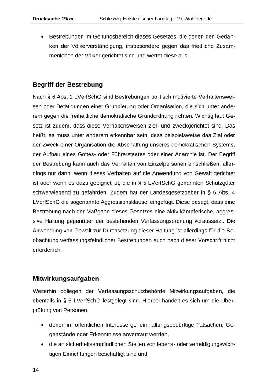 Seite 26 des Verfassungsschutzbericht 2018 Schleswig-Holstein