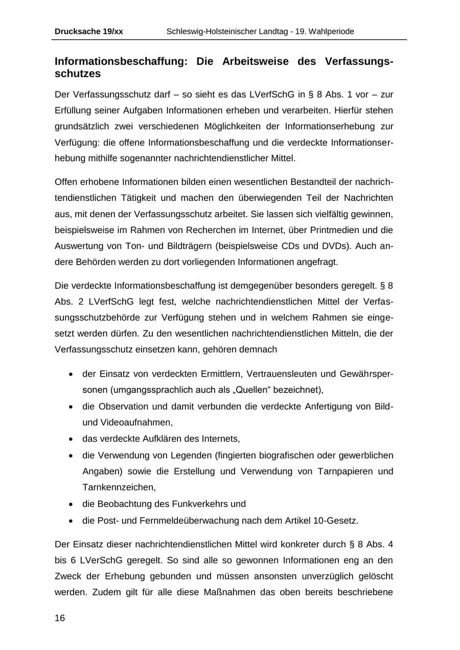 Seite 28 des Verfassungsschutzbericht 2018 Schleswig-Holstein