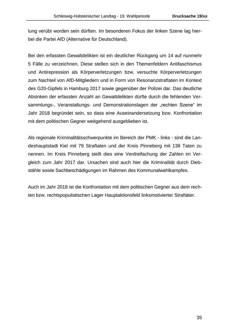 Seite 47 des Verfassungsschutzbericht 2018 Schleswig-Holstein