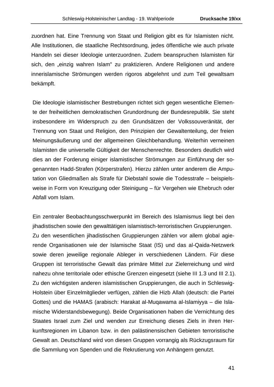 Seite 53 des Verfassungsschutzbericht 2018 Schleswig-Holstein