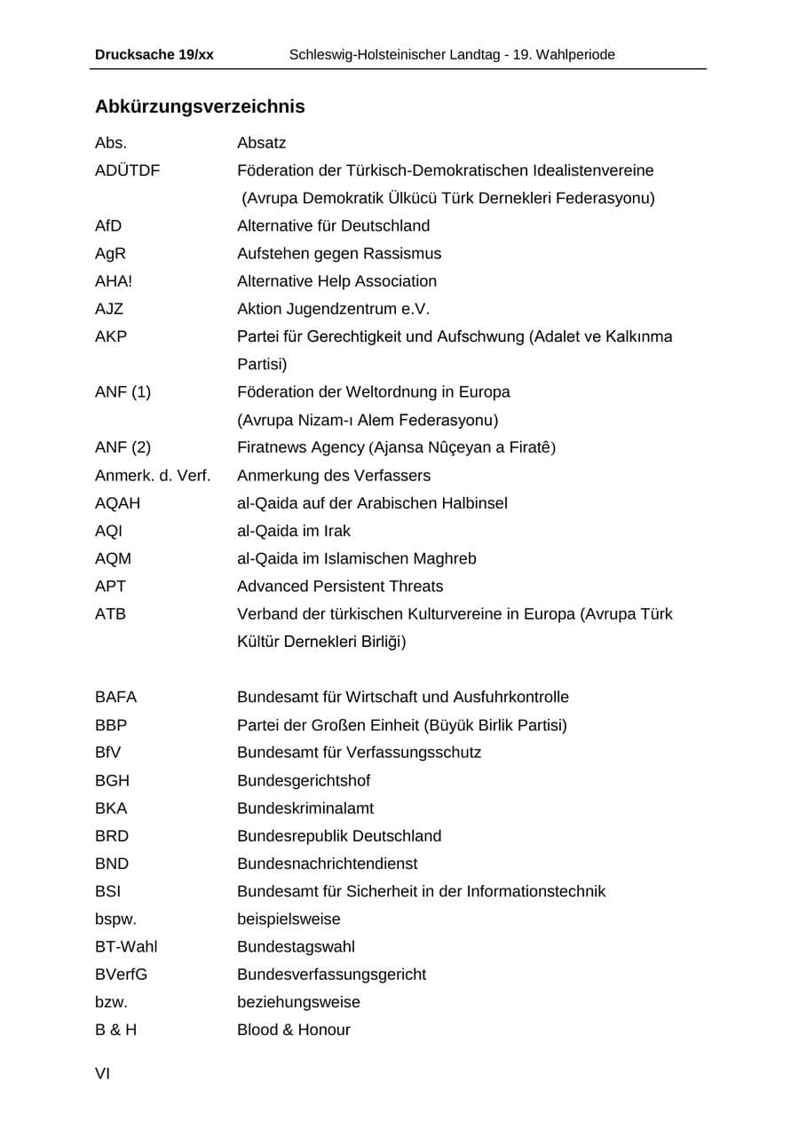 Seite 7 des Verfassungsschutzbericht 2018 Schleswig-Holstein