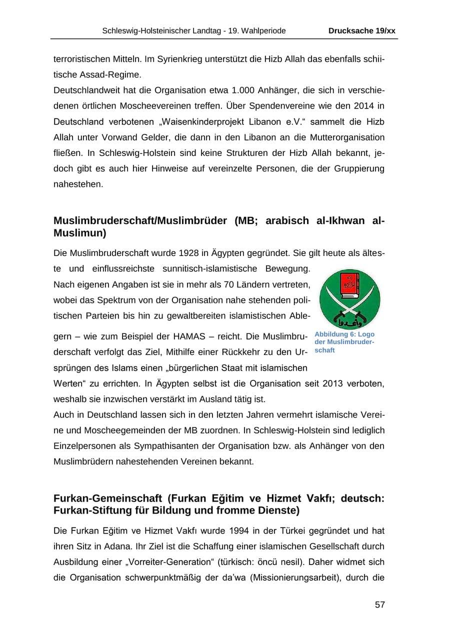 Seite 69 des Verfassungsschutzbericht 2018 Schleswig-Holstein