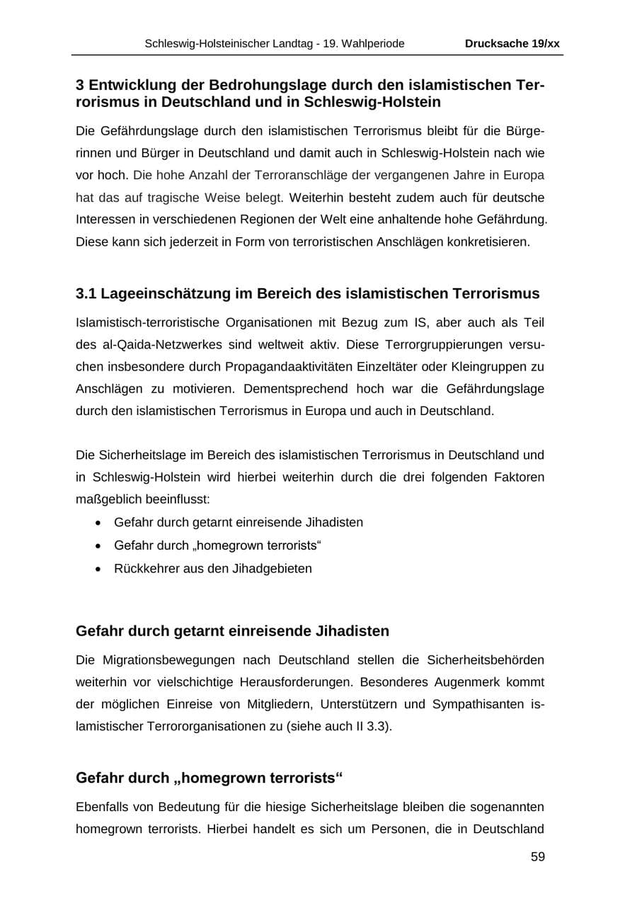 Seite 71 des Verfassungsschutzbericht 2018 Schleswig-Holstein