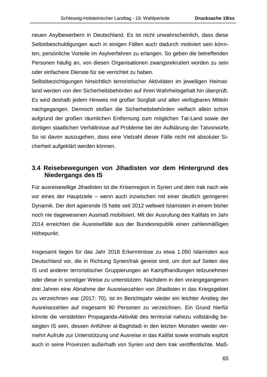 Seite 77 des Verfassungsschutzbericht 2018 Schleswig-Holstein