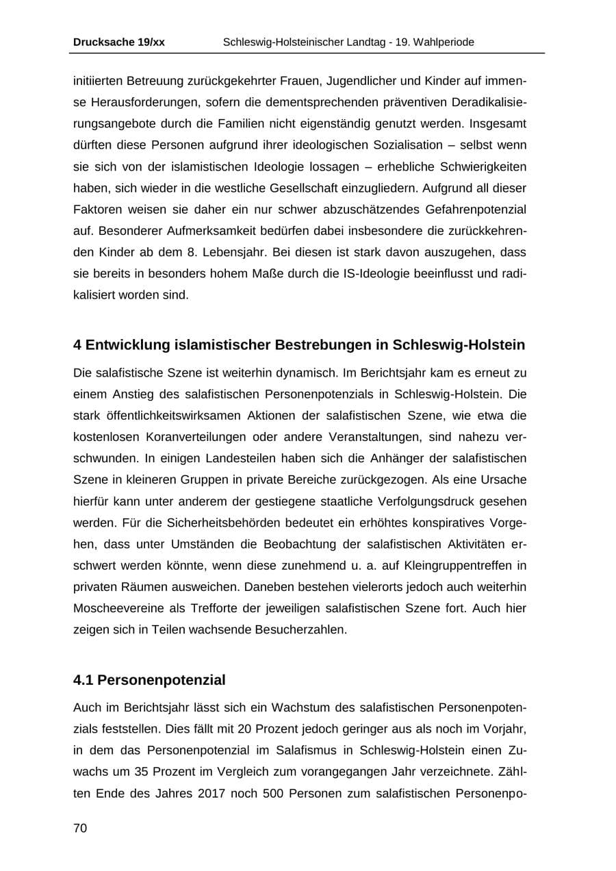 Seite 82 des Verfassungsschutzbericht 2018 Schleswig-Holstein