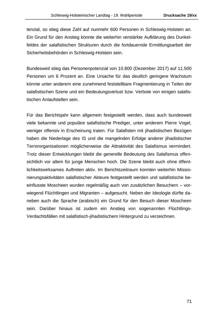 Seite 83 des Verfassungsschutzbericht 2018 Schleswig-Holstein