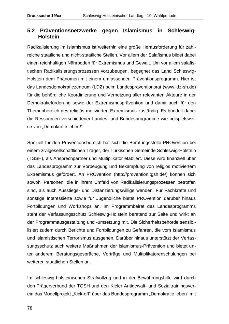 Seite 90 des Verfassungsschutzbericht 2018 Schleswig-Holstein