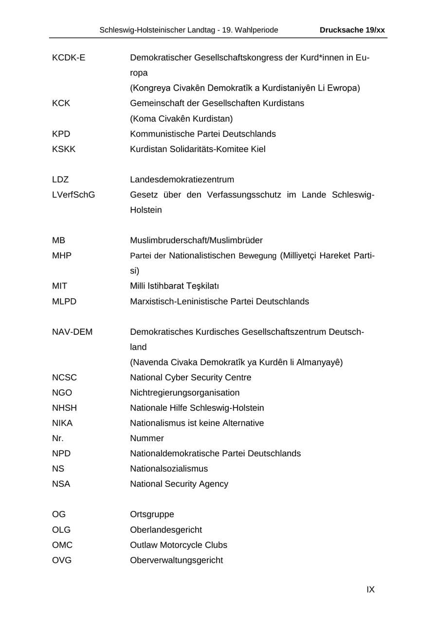 Seite 10 des Verfassungsschutzbericht 2018 Schleswig-Holstein