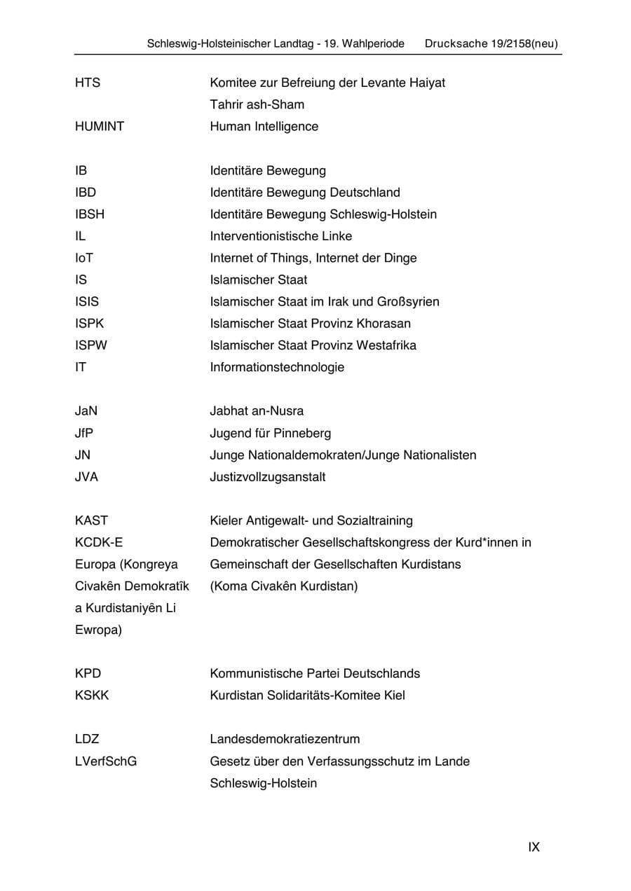 Seite 11 des Verfassungsschutzbericht 2019 Schleswig-Holstein
